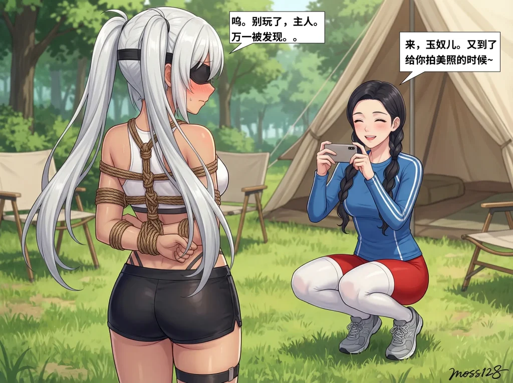 图片[2]-[moss128] 深林错缚-闺蜜露营遭遇人贩绑架现场，热心营救没想到弄巧成拙。人贩巧擒三人后狠狠调教胸大无脑的肉货们。 [90P] - 5元站-5元站