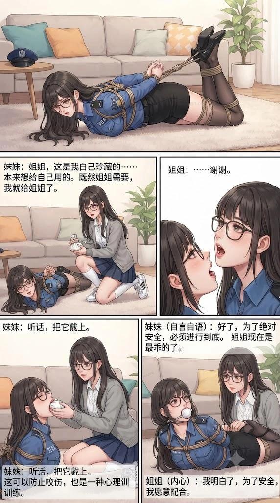 图片[3]-[lians] 姐妹绳缚情深篇，姐姐身穿女警cos服在家臭美，发现了妹妹的绝密日记，傲娇妹妹喜欢姐姐想被姐姐绑起来，谁知姐姐满足妹妹后提出也想被妹妹绑着 [20P] - 5元站-5元站