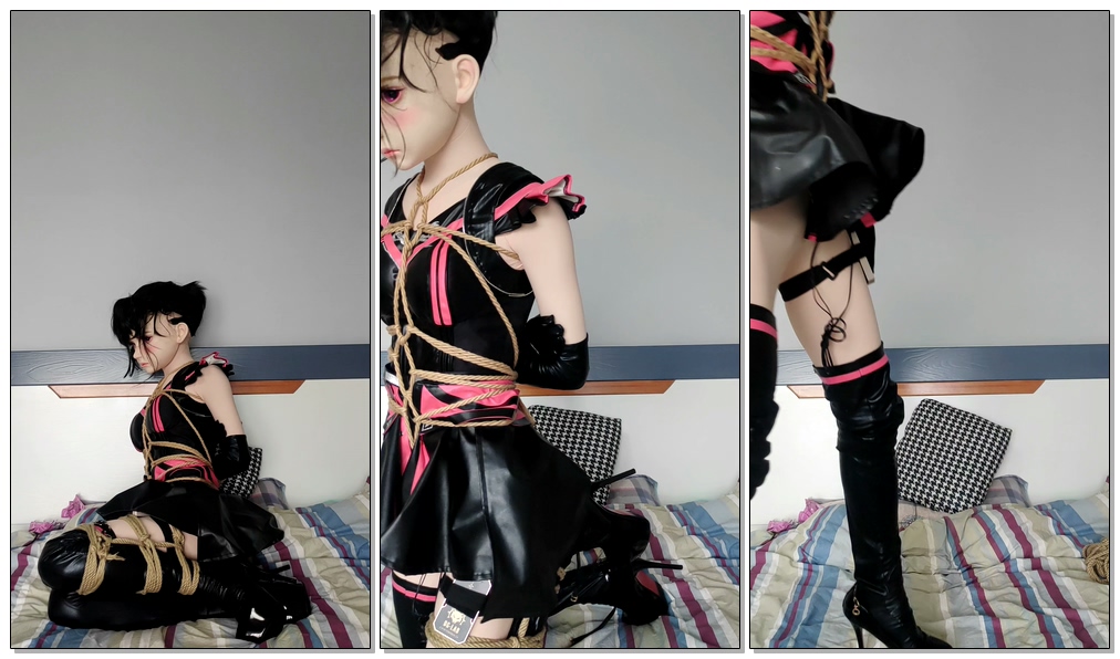 【Kigurumi】斗罗大陆小舞战斗服cos自缚捆绑挣扎，恨天高郊狼刺激-视频-5元站
