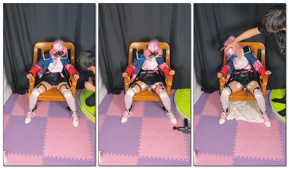 【时生】澄闪cos！超多调教内容！刑椅+挠痒tk+电击+虐乳+乳tou训练器+滴蜡+刮蜡油+捏鼻-视频-5元站