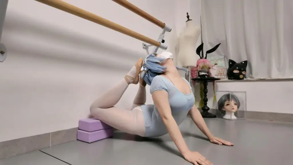 【海砂工作室】舞蹈服捆绑·后手观音·极限直臂体前屈+超大口球绝望悲鸣-视频-5元站